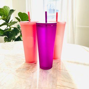 Starbucks 2022 Venti Purple Matte Soft Touch Cold Cup 24oz Tumbler Winter New